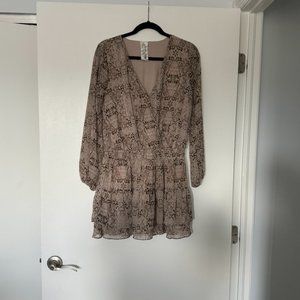 Sadie & Sage Snakeskin Print Long Sleeve Mini Dress